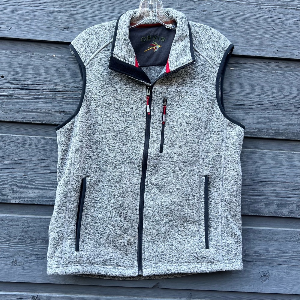 ORVIS GREY SWEATER FLEECE VEST SIZE MEDIUM